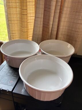 Corningware French White 3 bowls